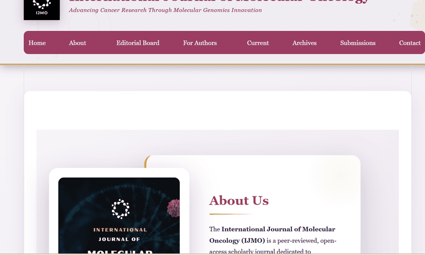 International Journal of Molecular Oncology (IJMO)