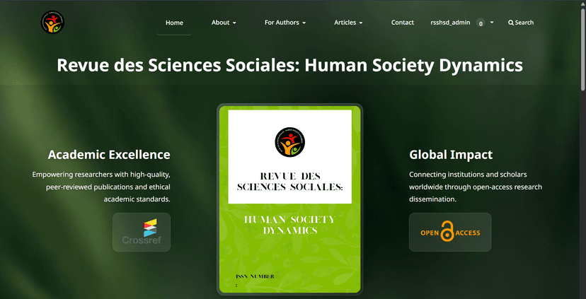 Revue des Sciences Sociales: Human Society Dynamics